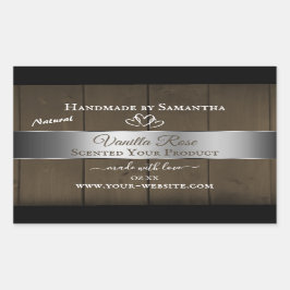 Silver Brown Wood Grain Packing Labels Rechteckiger Aufkleber