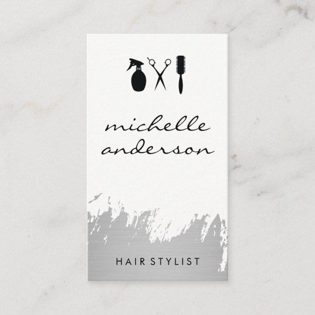 Silver Brushed Ernennung Terminkarte (Vorderseite)