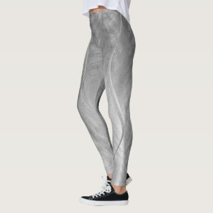 Silver Brushed Metal Abstrakt Leggings