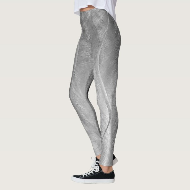 Silver Brushed Metal Abstrakt Leggings (Links)
