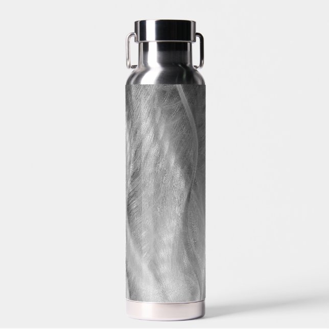 Silver Brushed Metal Abstrakt Trinkflasche (Vorne)