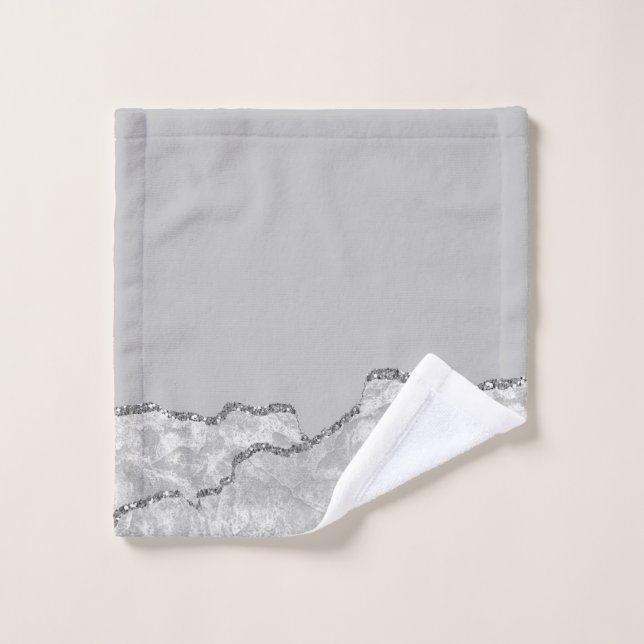 Silver Brushed Metal Glitzer Waschlappen (Waschlappen)