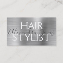 Silver Brushed Metal Hair Stylist