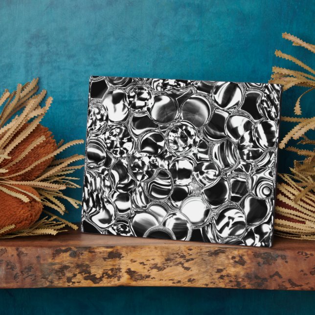 Silver bubbles with glass or metal tone fotoplatte (Seite)