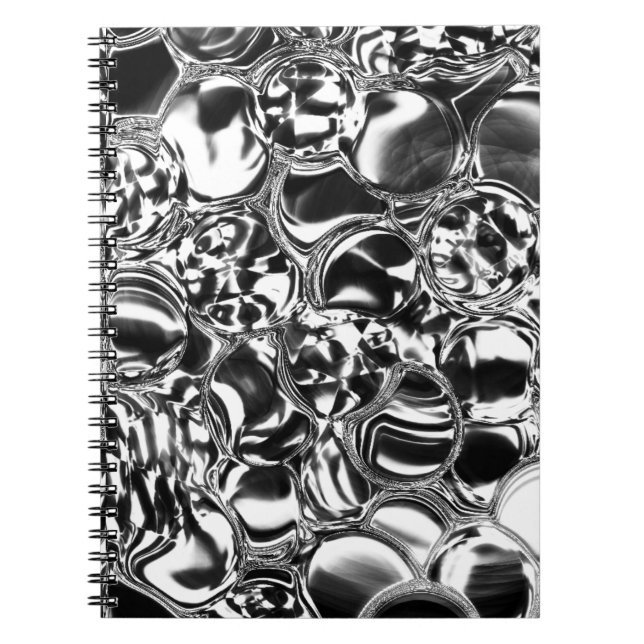 Silver bubbles with glass or metal tone notizblock (Vorderseite)