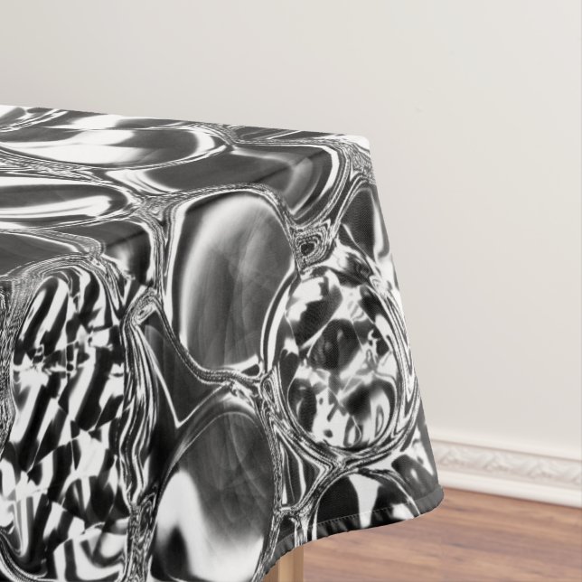 Silver bubbles with glass or metal tone tischdecke (Beispiel)