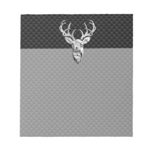 Silver Buck on Carbon Fibre Decor Notizblock
