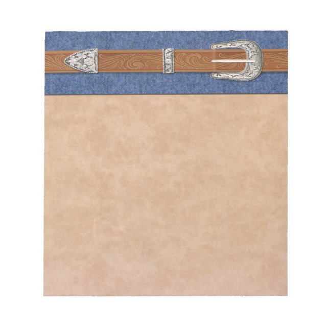 Silver Buckle auf Denim Notizblock (Vorderseite)