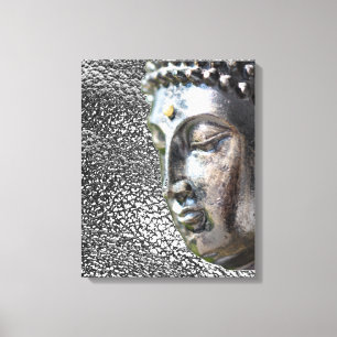 Silver Buddha Face Canvas Print Leinwanddruck