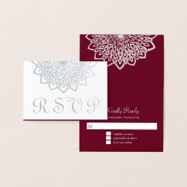 Silver Burgundy Elegante UAWG Wedding Folienkarte