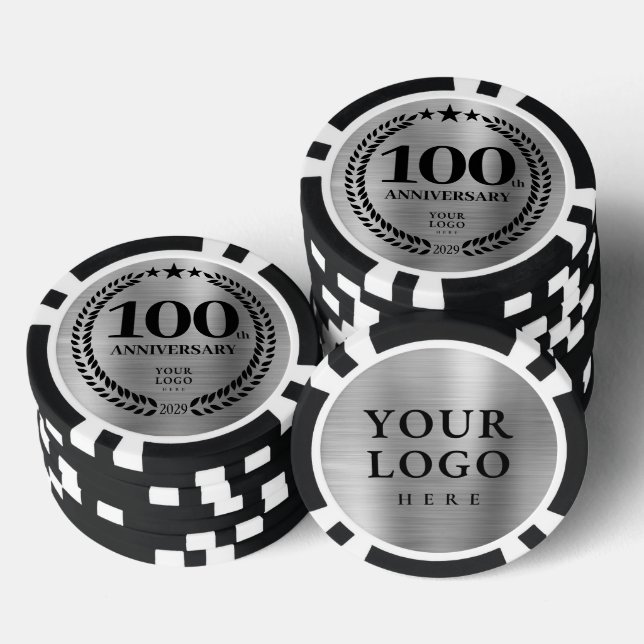 Silver Business 100th Anniversary Pokerchips (Stapel)