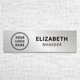 Silver-Business-Logo Namensschild