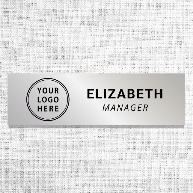 Silver-Business-Logo Namensschild (Von Creator hochgeladen)