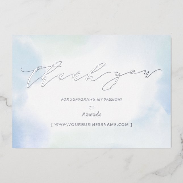 Silver Business-Logo Vielen Dank, Beilage Folieneinladung (Vorderseite)