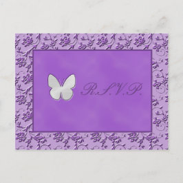Silver Butterfly auf der Lila R.S.V.P. Postkarte