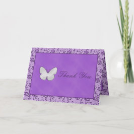 Silver Butterfly auf Lila Dankeschön Karte