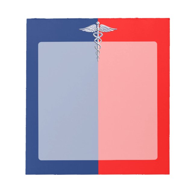 Silver Caduceus Medical Symbol League Notizblock (Vorderseite)
