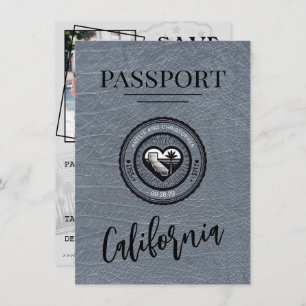 Silver California Passport Save the Date