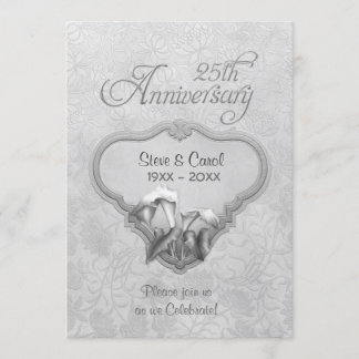 Silver Calla 25. Hochzeitstag Einladung