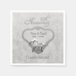 Silver Calla Lily 25. Jubiläum - Anpassen Serviette
