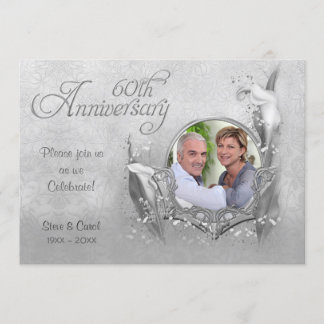 Silver Calla Lily 60. Hochzeitstag Einladung