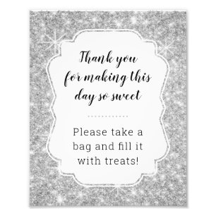 Silver Candy Buffet Babydusche Schild