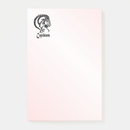 Silver Capricorn the Sea Goat Zodiac Post-it Klebezettel