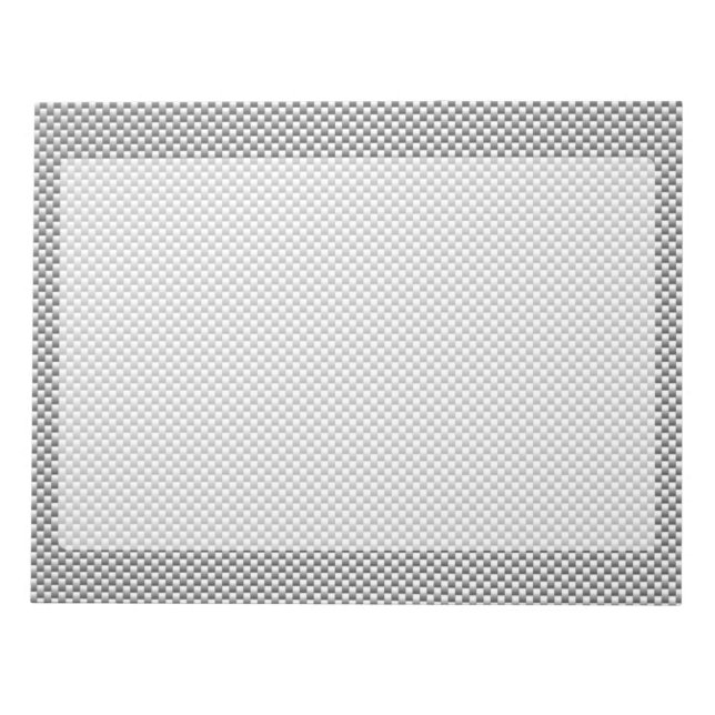 Silver Carbon Fibre Style Print Notizblock (Vorderseite)