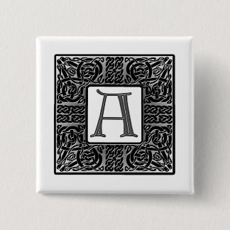 Silver Celtic "A Monogram" Button
