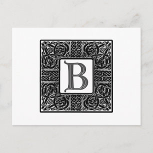 Silver Celtic "B" Monogram Postkarte