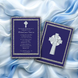 Silver Celtic Cross Bestätigung Einladung