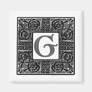 Silver Celtic "G Monogram" Magnet
