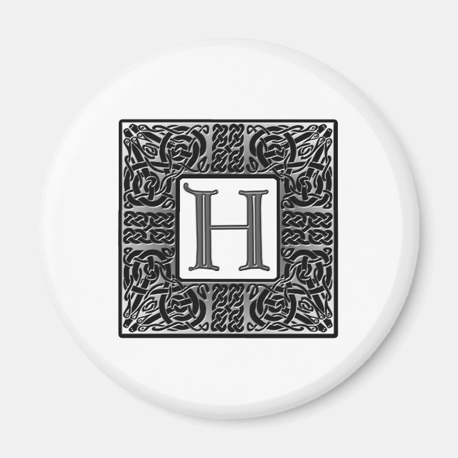 Silver Celtic "H Monogram" Magnet (Vorne)