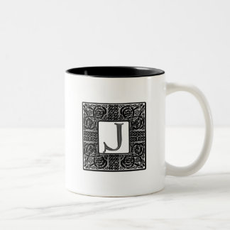 Silver Celtic "J" Monogram Zweifarbige Tasse