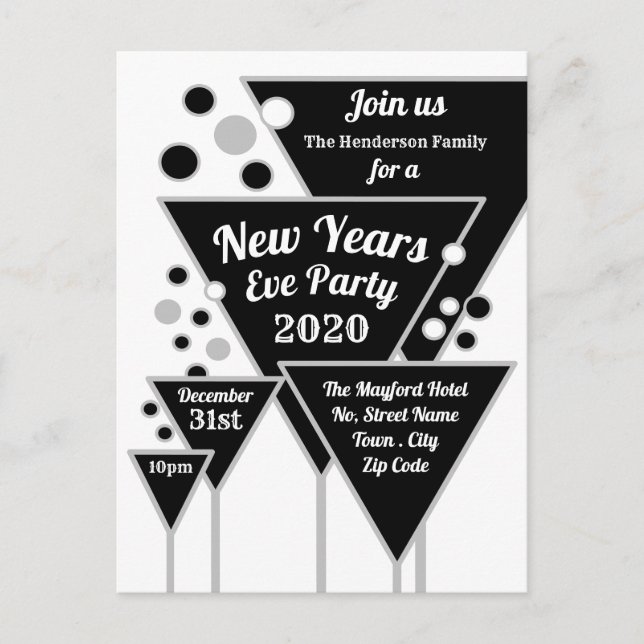 Silver Champagne, Silver Champagne, Silver Party E Postkarte (Vorderseite)