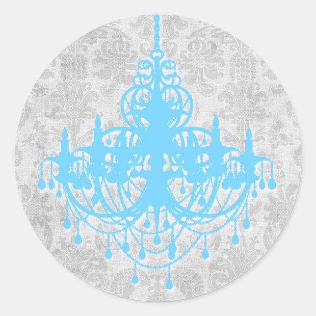 Silver Chandelier Breeze Round Stickers (Vorderseite)