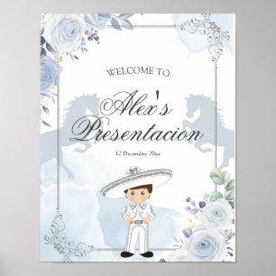 Silver Charro 3 anos Präsentation Begrüßungszeiche Poster