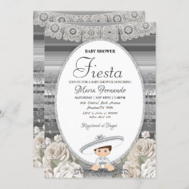 Silver Charro Baby Shower Fiesta Einladung