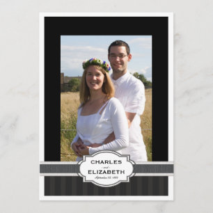 Silver Chic Foto 25. Hochzeitstag Party Einladung