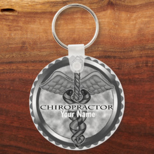 Silver Chiropractor custom name  keychain Schlüsselanhänger