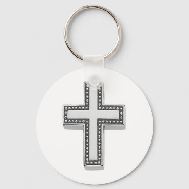 Silver Christlich Cross/Oster Schlüsselanhänger (Vorderseite)