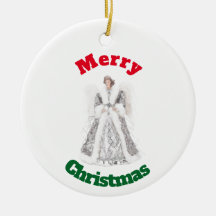 Silver Christmas Angel Ornament