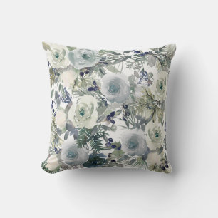Silver Christmas Blume Kissen 