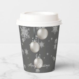 Silver Christmas Ornament Paper Cup Pappbecher