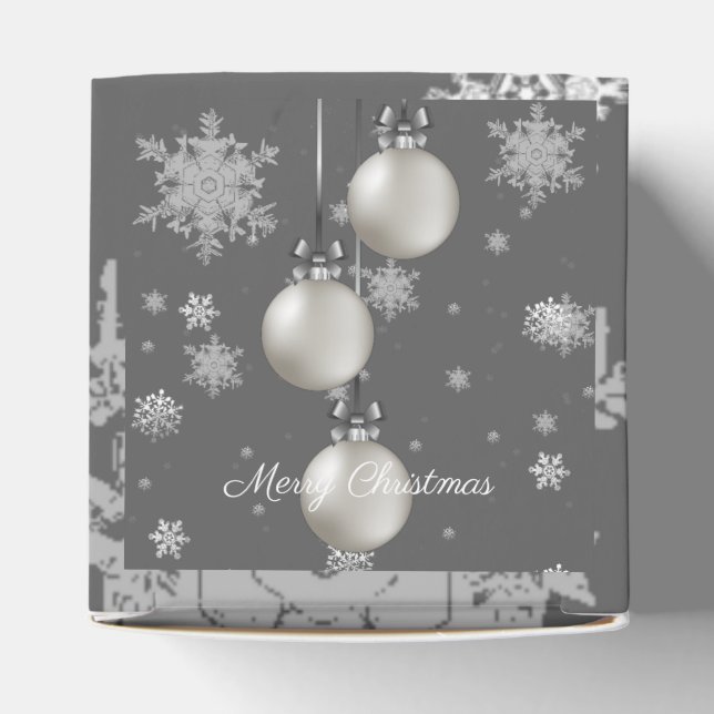 Silver Christmas Ornaments Gefälligkeitsbox Geschenkschachtel (Oben)