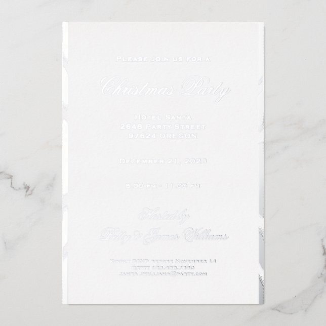 Silver Christmas Party Folieneinladung (Vorderseite)