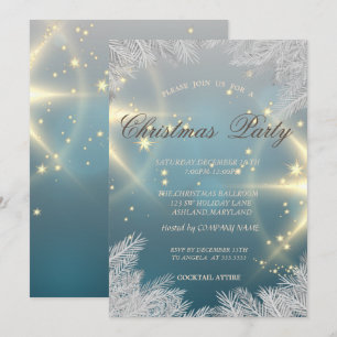 Silver Christmas Tree Branches, Corporate Party, Einladung