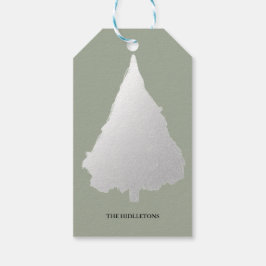 Silver Christmas Tree Modern Holiday Geschenkanhänger