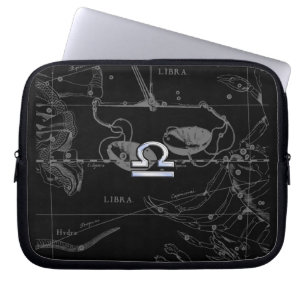 Silver Chrome Libra Zodiac Sign auf Hevelius Laptopschutzhülle