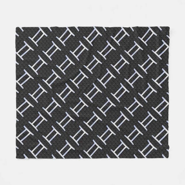 Silver Chrome like Gemini Zodiac Sign Fleecedecke (Vorderseite (Horizontal))